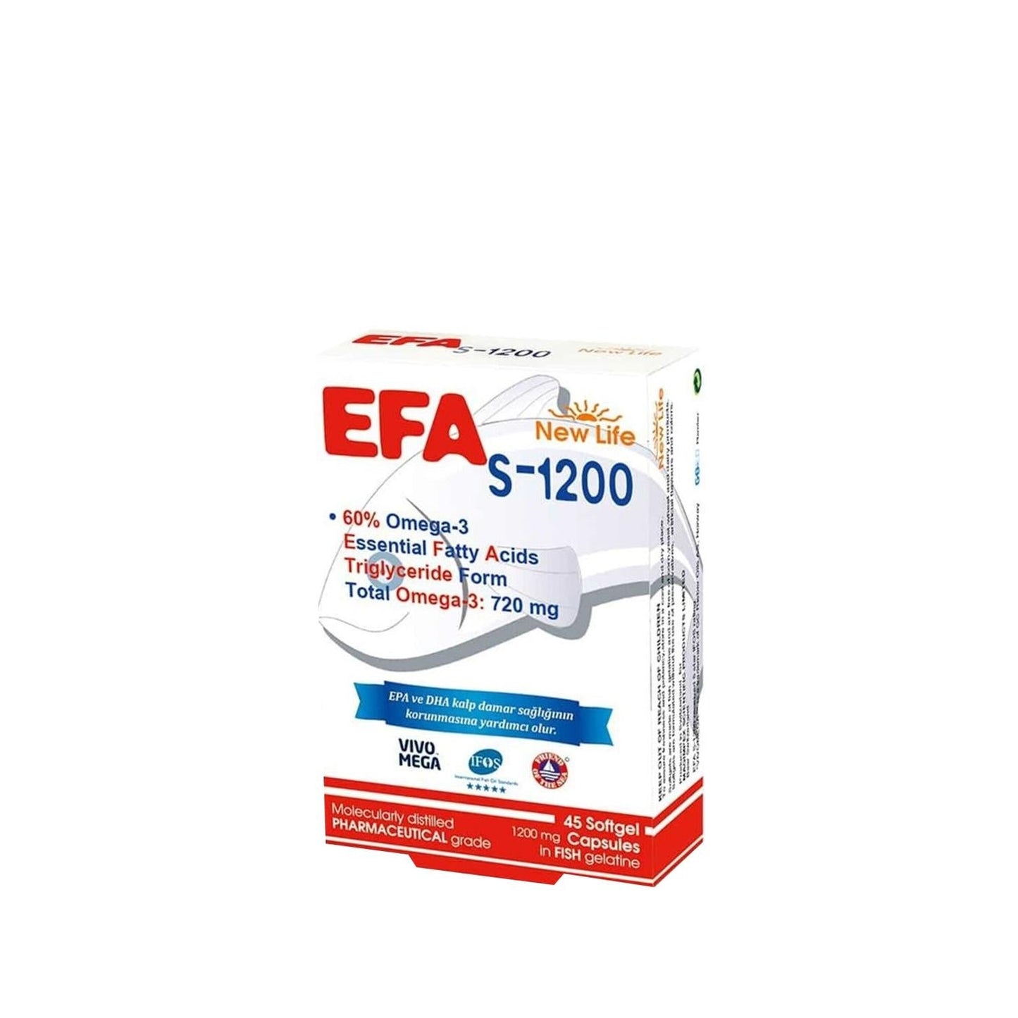 New Life Efa S-1200 Omega 3 - Omega-3 Fatty Acids - 45 Capsules