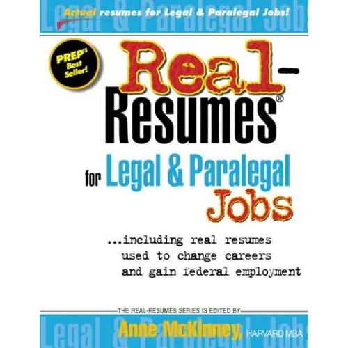 Real-Resumes for Legal & Paralegal Jobs - Paperback