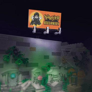 "Spirted Halloween" Store Billboard - Halloween - Custom Printed - Made Using LEGO ® Parts
