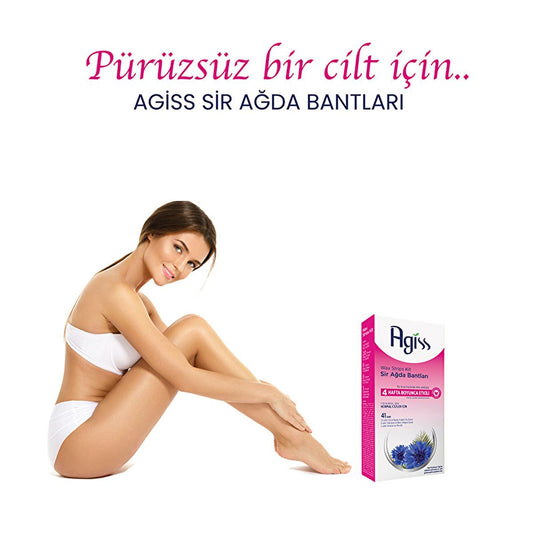 Agiss Hair Removal Wax Strips: Body, Face, Bikini & Underarm - 41 Strips for Normal Skin - Long Lasting Smoothness