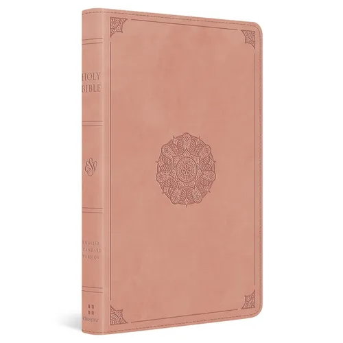 ESV Thinline Bible, Red Letter (Trutone, Blush Rose, Emblem Design) - Imitation Leather