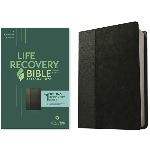 NLT Life Recovery Bible, Second Edition, Personal Size (Leatherlike, Black/Onyx) - Imitation Leather