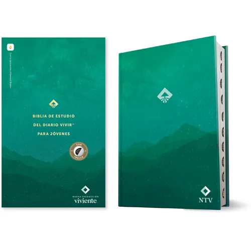 Biblia de Estudio del Diario Vivir Para Jóvenes Ntv Con Filament (Tapa Dura, Verde, Índice, Letra Roja) - Hardcover