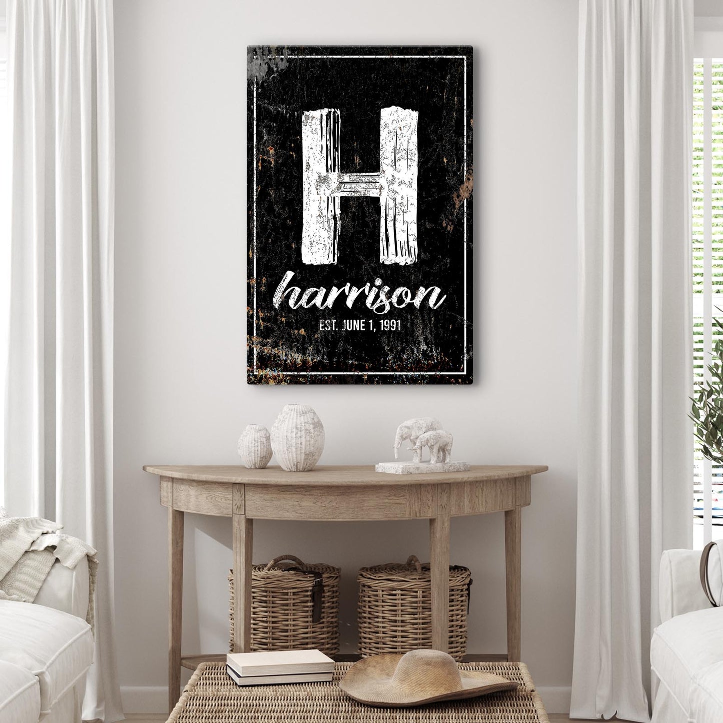 Family Name Portrait Sign