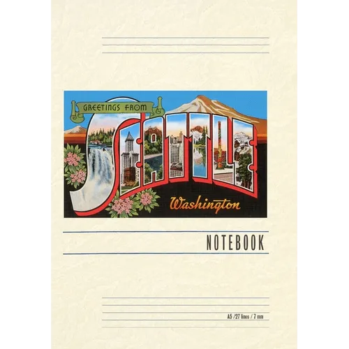 Vintage Lined Notebook Greetings from Seattle - Paperback