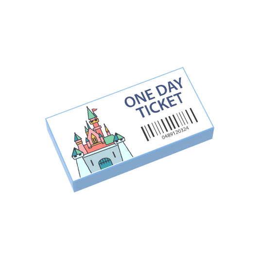 Theme Park Ticket - Custom Printed - Made Using a LEGO® Part