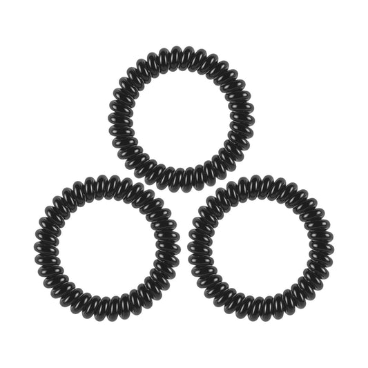 Invisibobble Slim True Black Hair Ties - 3 Pack, Stylish & Comfortable Hair Accessories for Long Hair