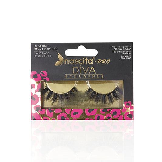 Nascita Diva False Eyelashes S 118 - 3D, Handmade, Black Lashes for Dramatic Eye Enhancement