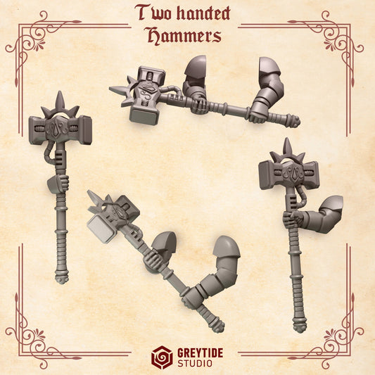 3d Printed Crimson Lords 2 Handed Hammer Set by Greytide Studio