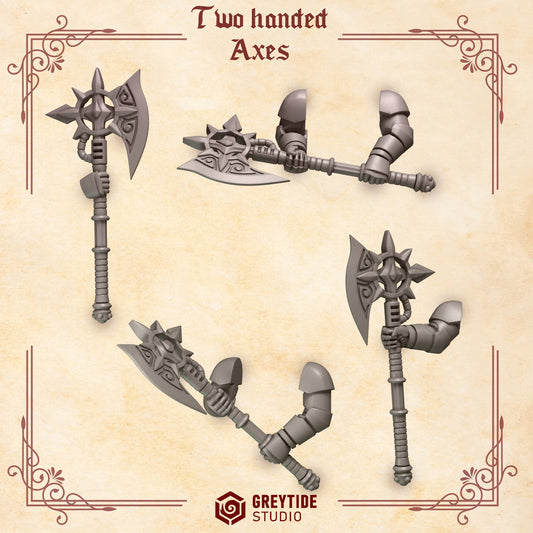 3d Printed Crimson Lords 2 Handed Axe Set by Greytide Studio