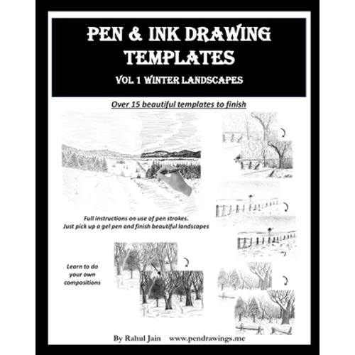 Pen and Ink Drawing Templates: vol. 1 Winter Landscapes - Paperback