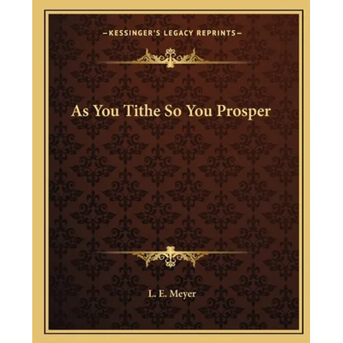 As You Tithe So You Prosper - Paperback