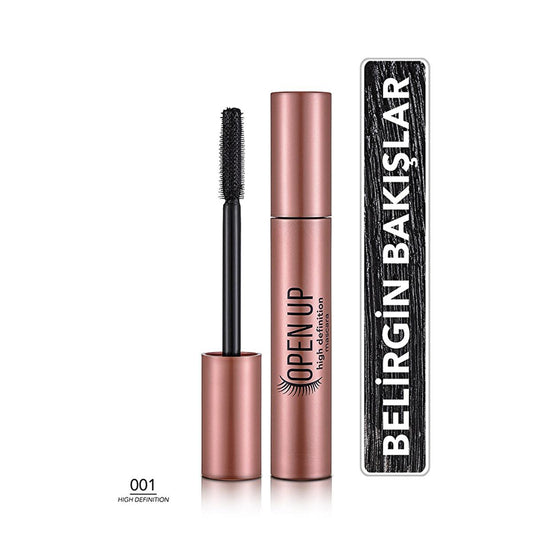 Flormar Open Up HD Mascara - Long-Lasting, Matte Finish, Silicone Brush for Separation and Volume