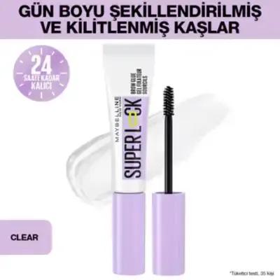 Maybelline New York Super Lock Brow Glue: Long-Lasting Eyebrow Mascara for Shaping, Setting & Styling - Clear, Waterproof, 7ml