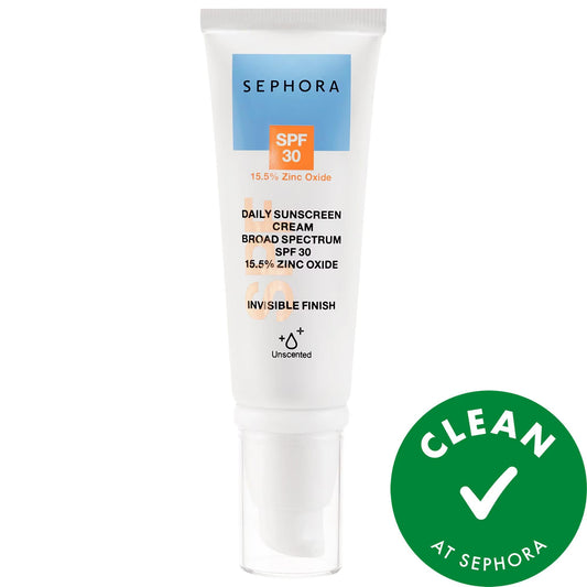 SEPHORA COLLECTION Daily Mineral Sunscreen Cream SPF 30 - Broad-Spectrum Protection, Hydrating, Vegan Formula