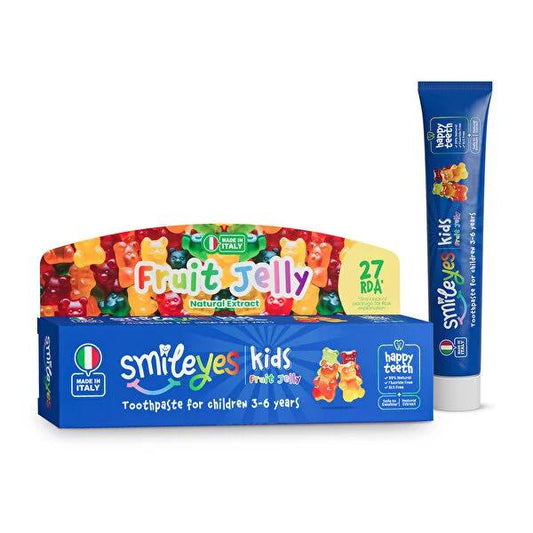 Smile Yes Kids Fruit Jelly Toothpaste: Natural, Fluoride & SLS Free for Ages 3-6 - Gentle & Fun Oral Care