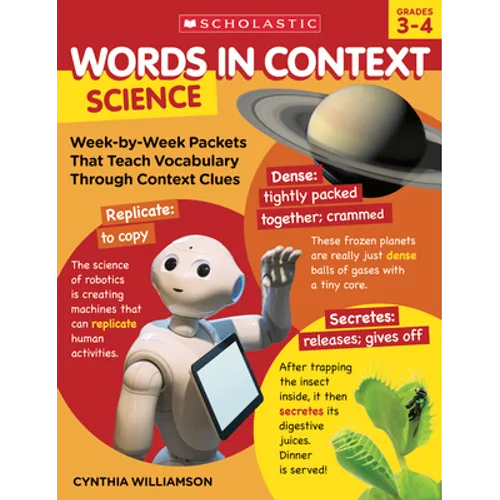 Words in Context: Science: Week-By-Week Packets That Teach Vocabulary Through Context Clues - Paperback
