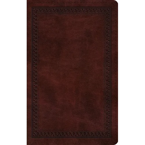 ESV Thinline Bible, Red Letter (Trutone, Mahogany, Border Design) - Imitation Leather