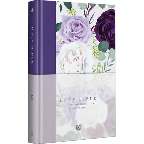 KJV Holy Bible, Large Print Medium Format, Purple Cloth Hardcover W/Ribbon Marker, Red Letter - Hardcover
