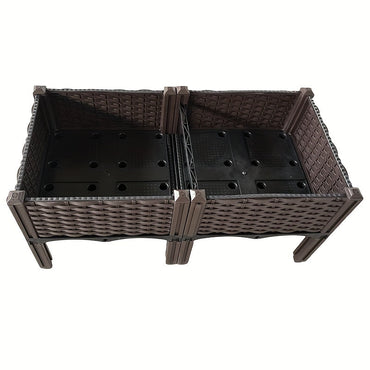 Raised Garden Bed Planter Box w/ Drainage Outdoor Balcony Vegetable Flower