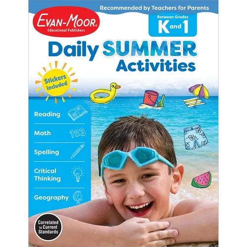 Daily Summer Activities: Between Kindergarten and 1st Grade, Grade K - 1 Workbook - Paperback