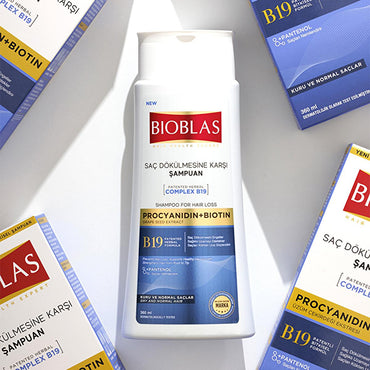 Bioblas Anti-Hair Loss Shampoo with Biotin & Procyanidin - Paraben-Free, Strengthens Hair, 12.18 fl oz
