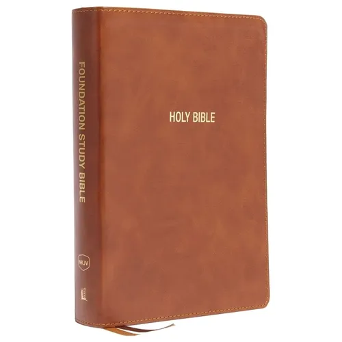 Nkjv, Foundation Study Bible, Large Print, Leathersoft, Brown, Red Letter, Comfort Print: Holy Bible, New King James Version - Imitation Leather