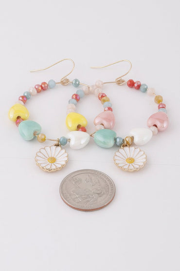 Open Beaded Flower Earrings