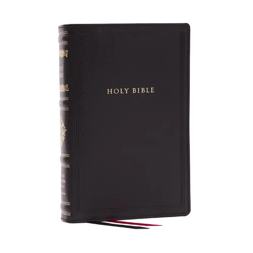 RSV Personal Size Bible with Cross References, Black Genuine Leather, (Sovereign Collection) - Leather