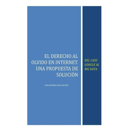 El Derecho al Olvido en Internet: Del caso Google al Big Data - Paperback