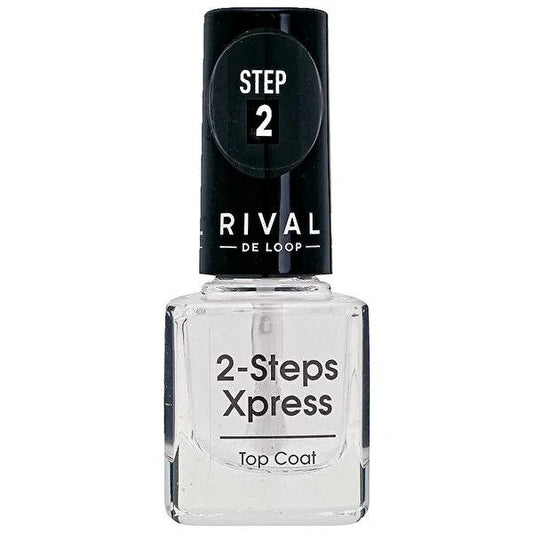 Rival de Loop 2-Steps Xpress Nail Polish Top Coat - Long Lasting, Quick Dry, 8ml