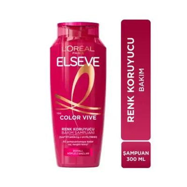Loreal Elseve Color Vive: UV Protection Color Protecting Shampoo for Vibrant, Long-Lasting Color Treated Hair - Red Peony Extract, 300ml