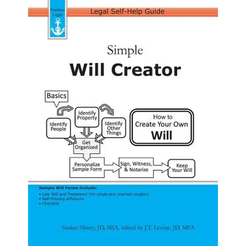 Simple Will Creator: Legal Self-Help Guide - Paperback