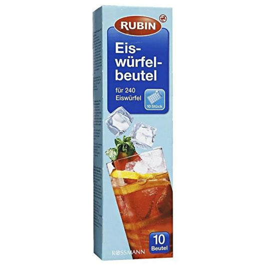 Rubin Ice Cube Bags: 240 Hygienic Cubes, Odor Resistant, Disposable Freezer Ice Bags for Quick Cooling & Storage