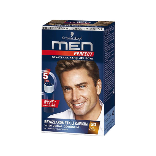 Schwarzkopf Men Perfect Hair Dye 50-Açık Kahve - Light Brown Men's Hair Color