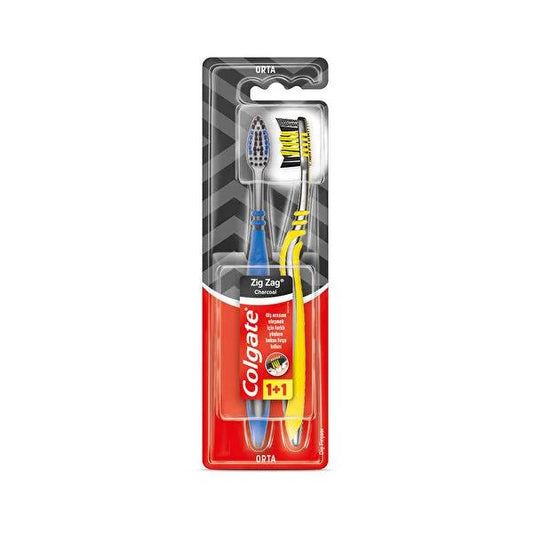 Colgate Charcoal Zigzag Manual Toothbrush - Effective Oral Hygiene for Adults and Kids