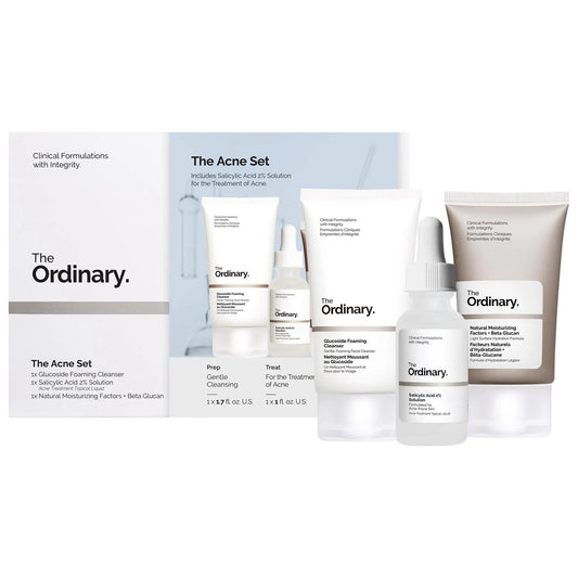 The Acne Set by The Ordinary - 3-Piece Acne Skincare Routine for Clearer Skin, Vegan & Cruelty-Free