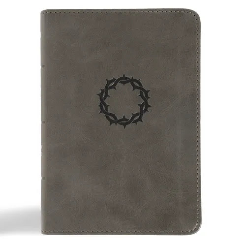 NASB Large Print Compact Reference Bible, Charcoal Leathertouch - Imitation Leather