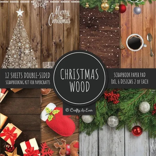 Christmas Wood Scrapbook Paper Pad 8x8 Scrapbooking Kit for Papercrafts, Cardmaking, Printmaking, DIY Crafts, Holiday Themed, Designs, Borders, Backgr - Paperback
