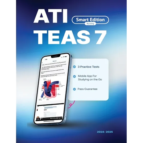 ATI TEAS 7 Study Guide: Smart Edition Academy TEAS 7 Prep Book with 3 Online Practice Tests - Paperback