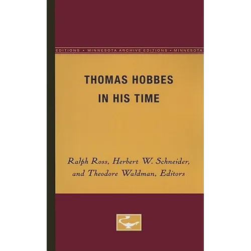 Thomas Hobbes in His Time - Paperback