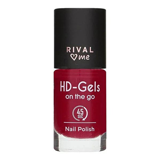 Rival Loves Me Ruby Red HD Gel Effect Nail Polish: Fast Drying, Intense Coverage, High Shine - Achieve Salon-Quality Nails at Home.
