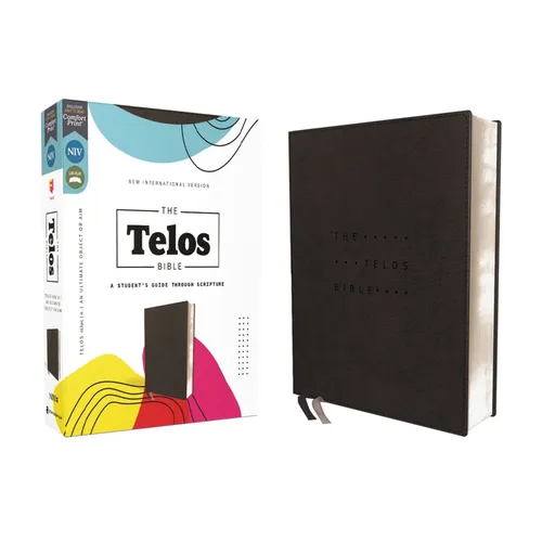 Niv, the Telos Bible, Leathersoft, Charcoal, Comfort Print: A Student's Guide Through Scripture - Imitation Leather
