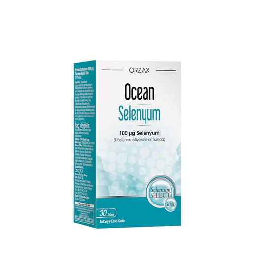Orzax Ocean Selenyum 100mg Selenium Supplement - 30 Tablets for Immune Support and Overall Health