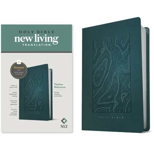 NLT Thinline Reference Bible, Filament Enabled Edition (Red Letter, Leatherlike, Teal Blue) - Imitation Leather