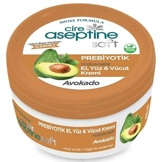 Cire Aseptine Soft Prebiotic Avocado Cream 100 ml - Moisturizing Cream with Vitamin E and Prebiotics