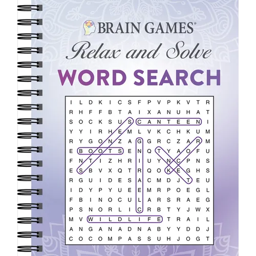 Brain Games - Relax and Solve: Word Search (Purple) - Spiral
