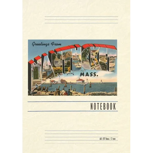 Vintage Lined Notebook Greetings from Nantucket, Mass. - Paperback