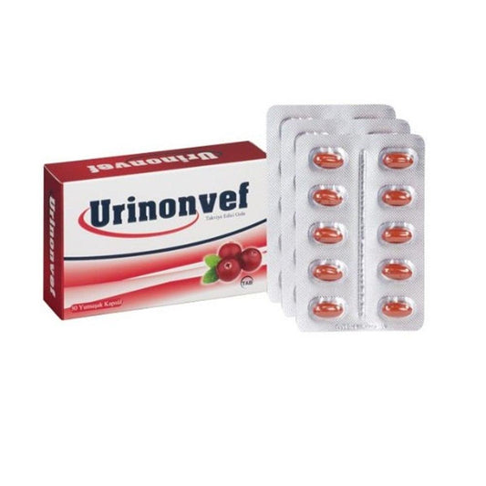 Urinonvef Cranberry Supplement Softgel Capsules for Urinary Tract Health Support - 30 Capsules