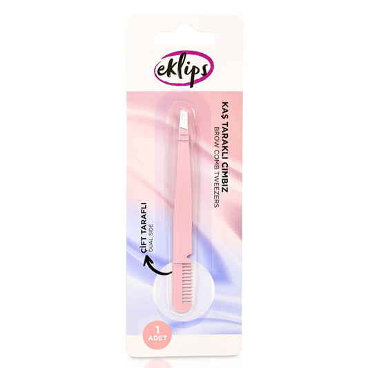 Eklips Eyebrow Tweezers with Comb - Precision Grooming Tool for Shaping Eyebrows & Facial Hair Removal